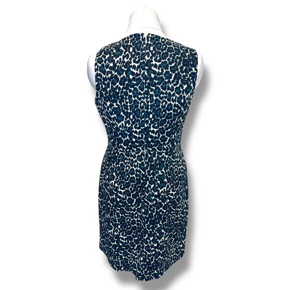 J. Crew Cotton Jacquard Leopard Print Sleeveless Dress Size 8 Womens - Picture 4 of 9